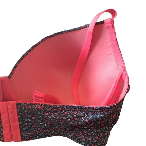 YOUMITA Underwire Micro Floral Hot Pink Bra 42D - Picture 4 of 8